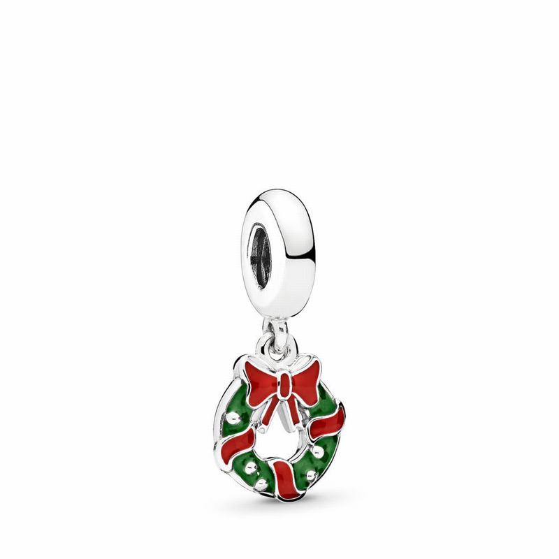 Pandora Holiday Wreath Dangle Charm Clearance NZ, Sterling Silver (598023-GKA)